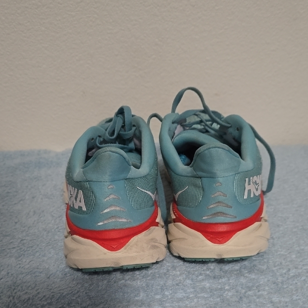Hoka Blue and Red Athletic Shoes with Breathable Mesh - Picture 11 of 11
